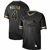 Cardinals 4 Yadier Molina Black Gold Nike Cooperstown Collection Legend V Neck Jersey Dzhi,baseball caps,new era cap wholesale,wholesale hats